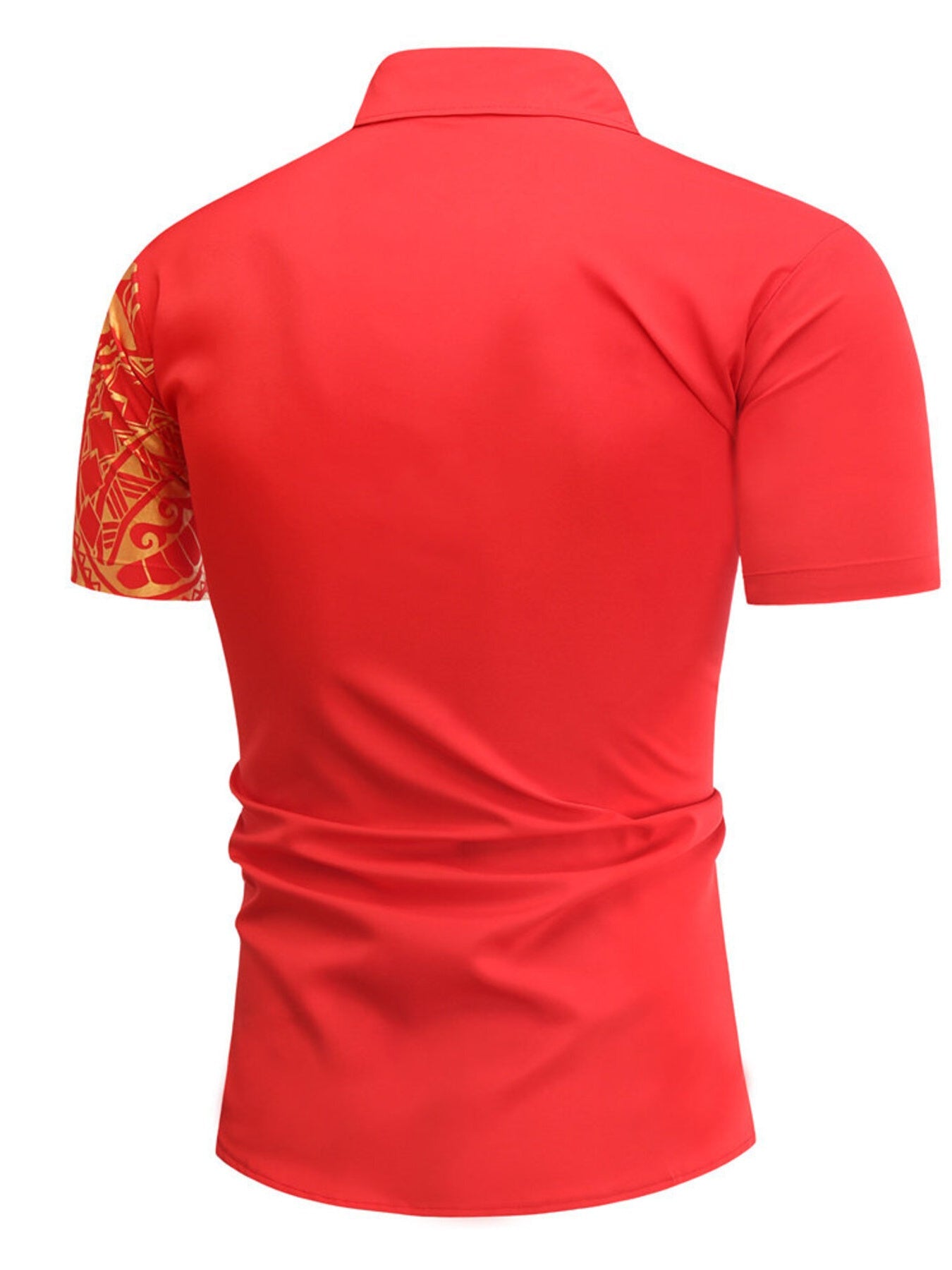 Men's Plus Size Casual Short Sleeve Tribal Print Shirt