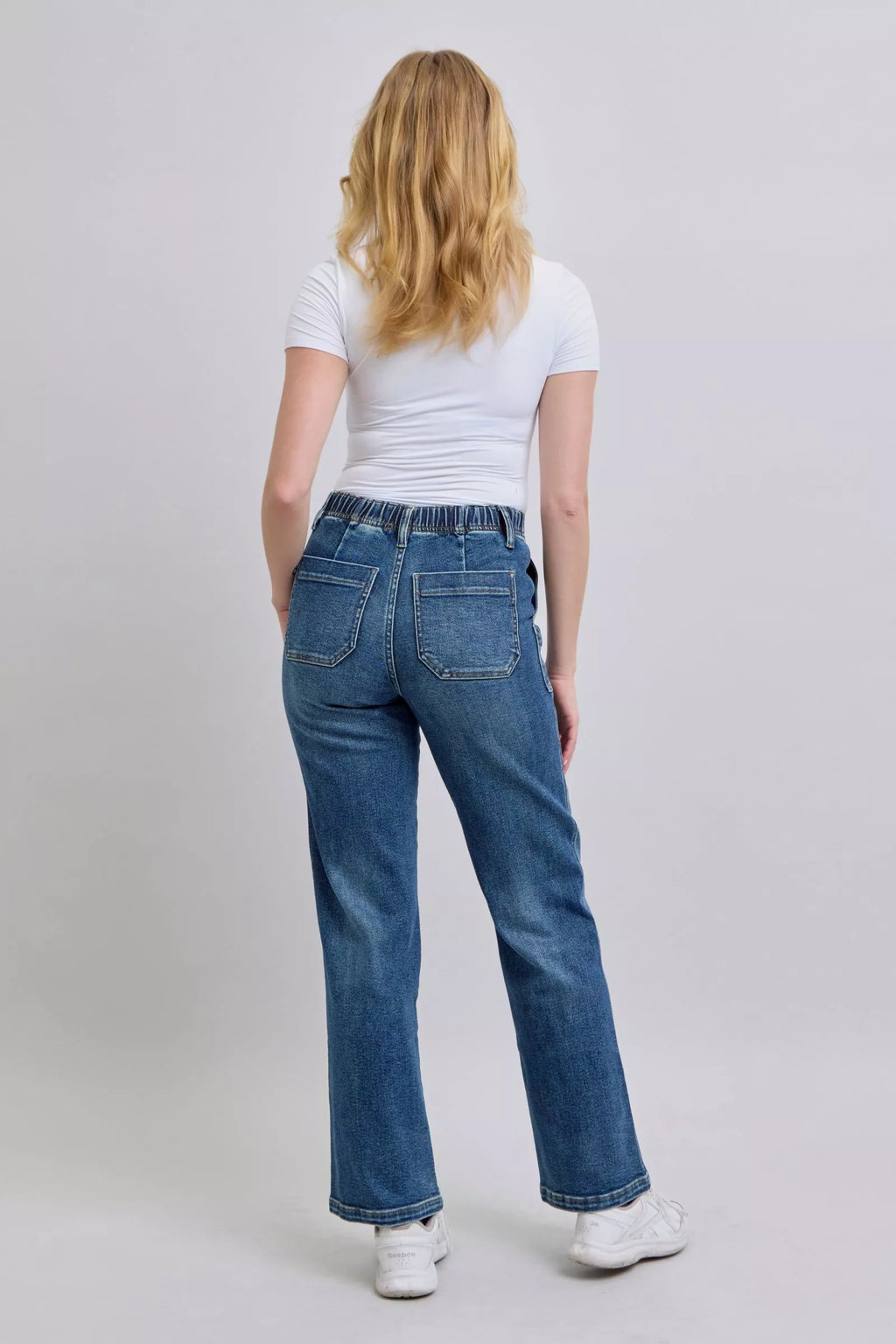 Drawstring Straight Jeans with Pockets