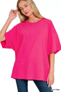 Cotton Short Sleeve Oversized Tunic Tee