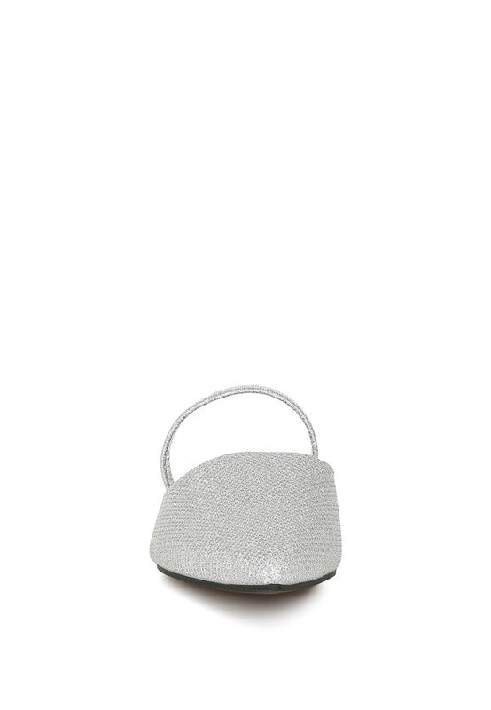 Twiggy Glitter Faux Leather Flat Mules