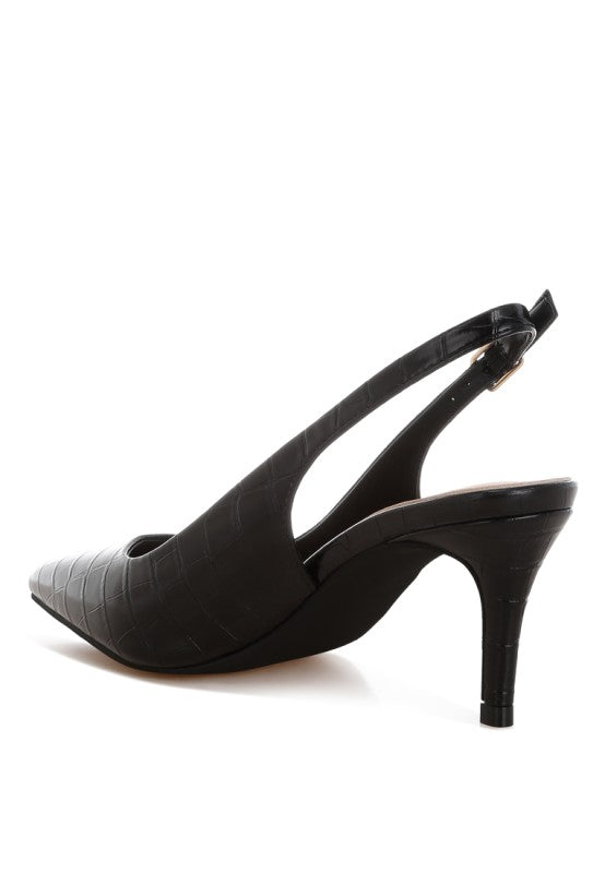 Halins Pointed Toe Slingback Heels