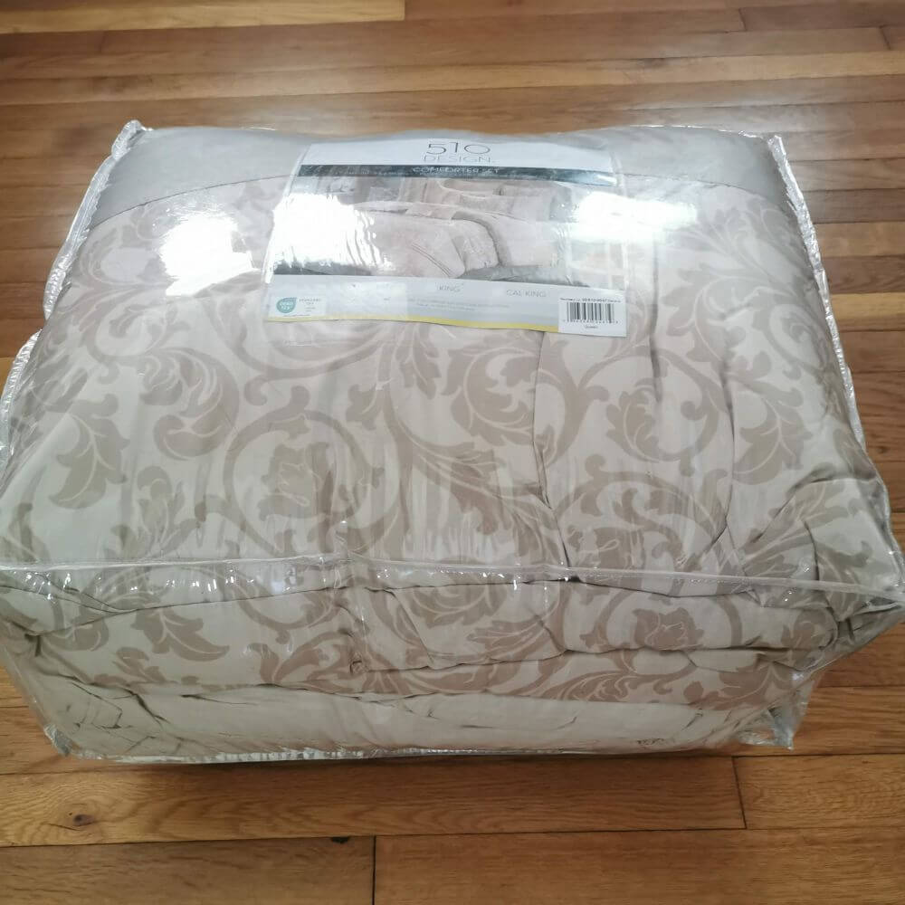 Ramsey Embroidered 8 Piece Comforter Set Neutral Queen (Open Box)