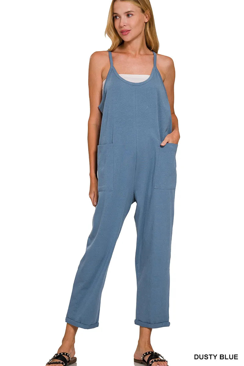 Spaghetti Strap Pocketed Jumpsuit
