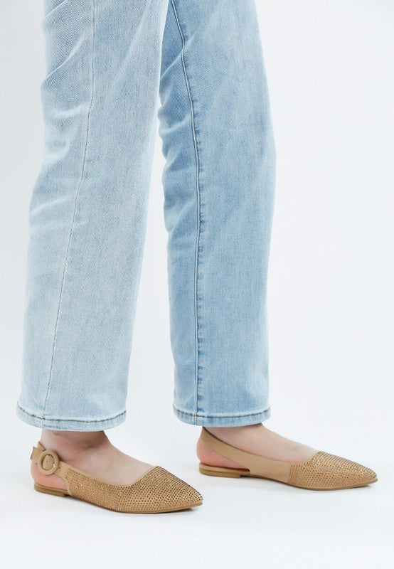 Jarisa Rhinestones Embellished Slingback Mules