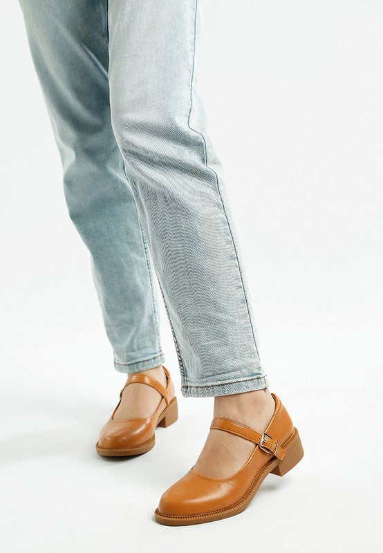 Ejeta  Faux Leather Mary Jane Shoes