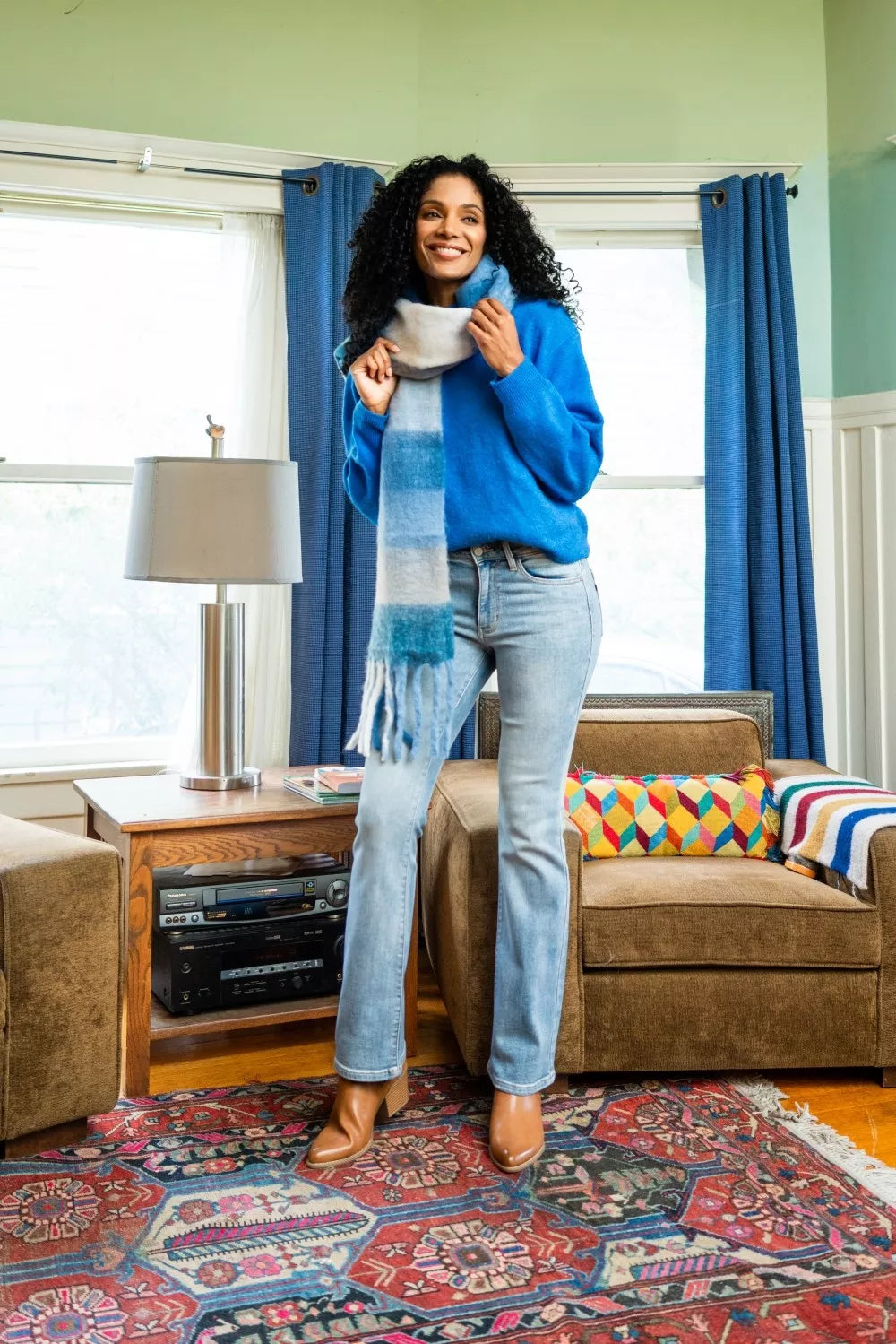 Mid Rise Thermal Bootcut Jeans