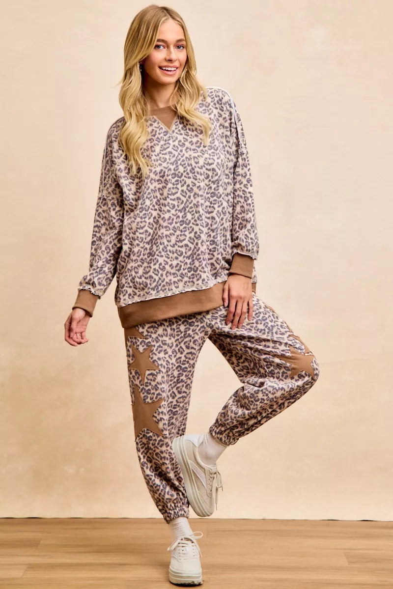 Leopard Printed French Terry Sweatshirt