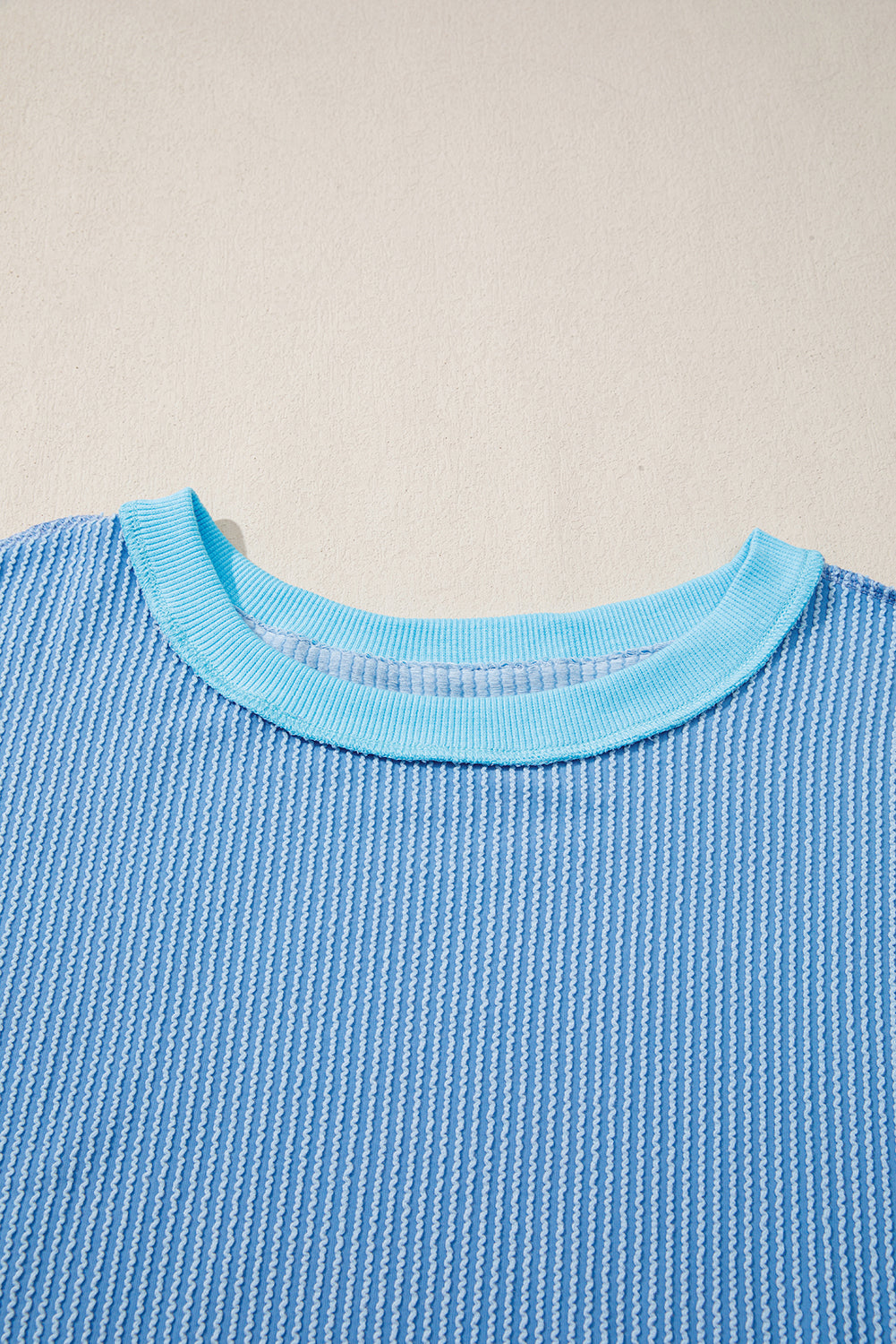 Myosotis Twisted Rib Uneven Hem Drop Shoulder Loose Knit Top