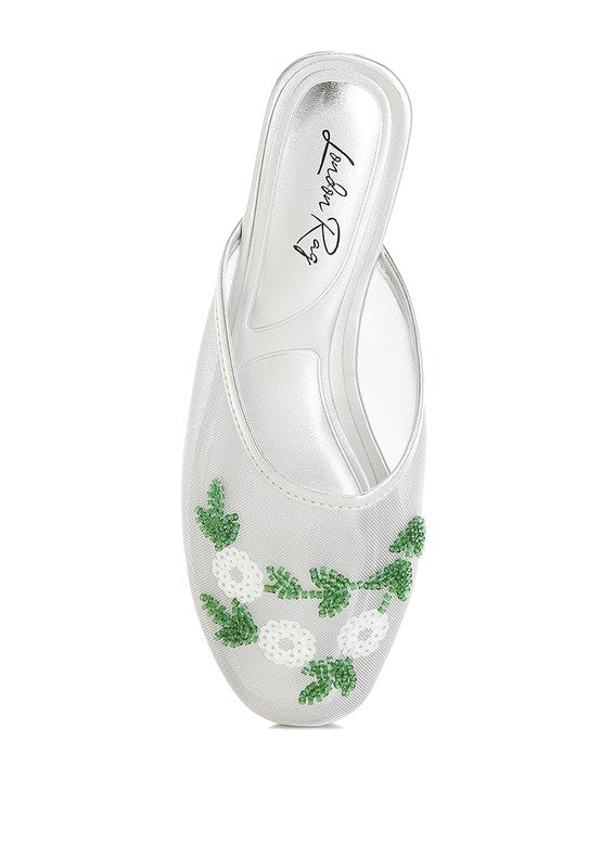 Nahra Mesh Sequin Beaded Mules