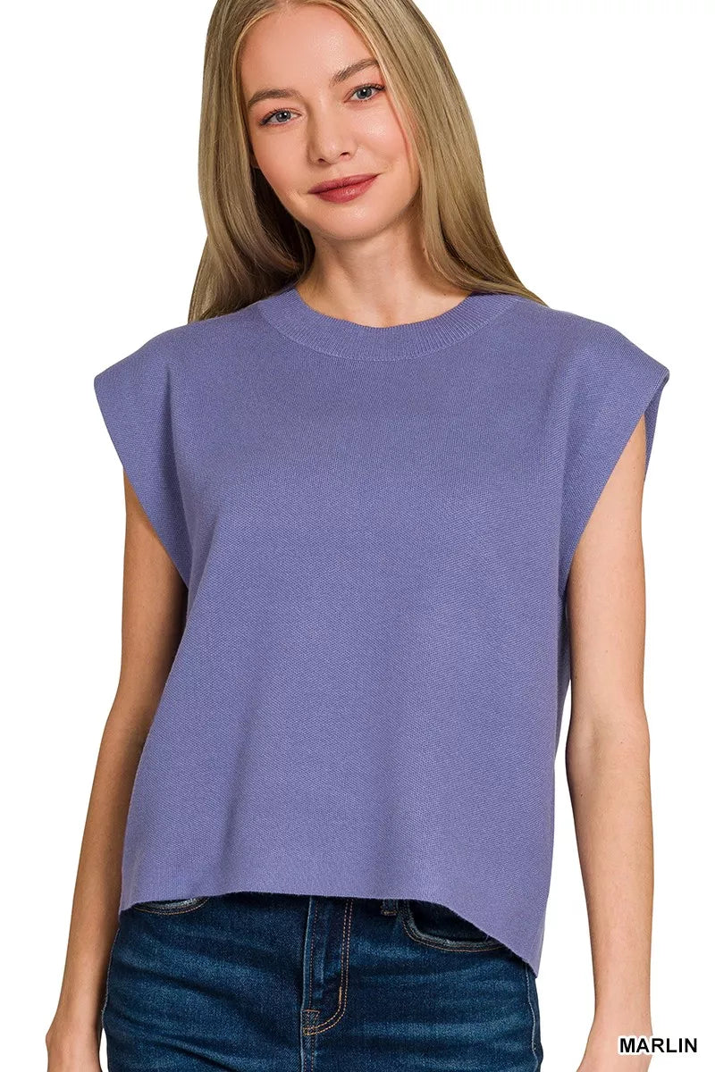Round Neck Viscose Sweater Vest
