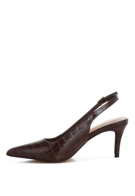 Halins Pointed Toe Slingback Heels