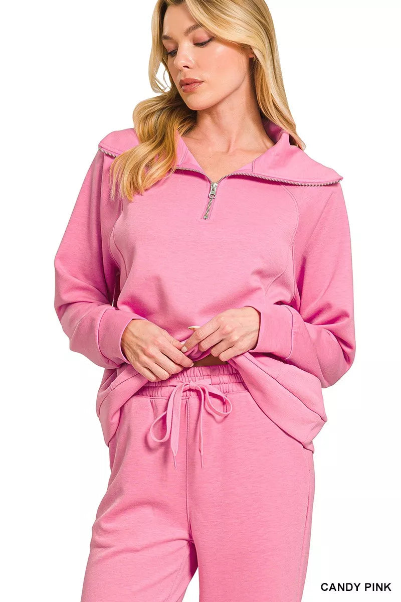 I am a Fashion junky Scuba Half Zip Sweatshirts and Joggers Set