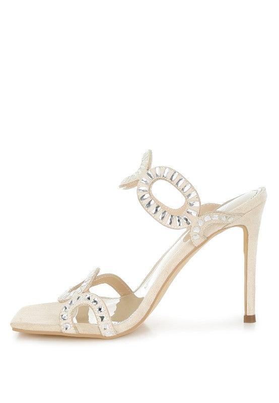 Romashka Cut Out Detail Stiletto Heel Sandals