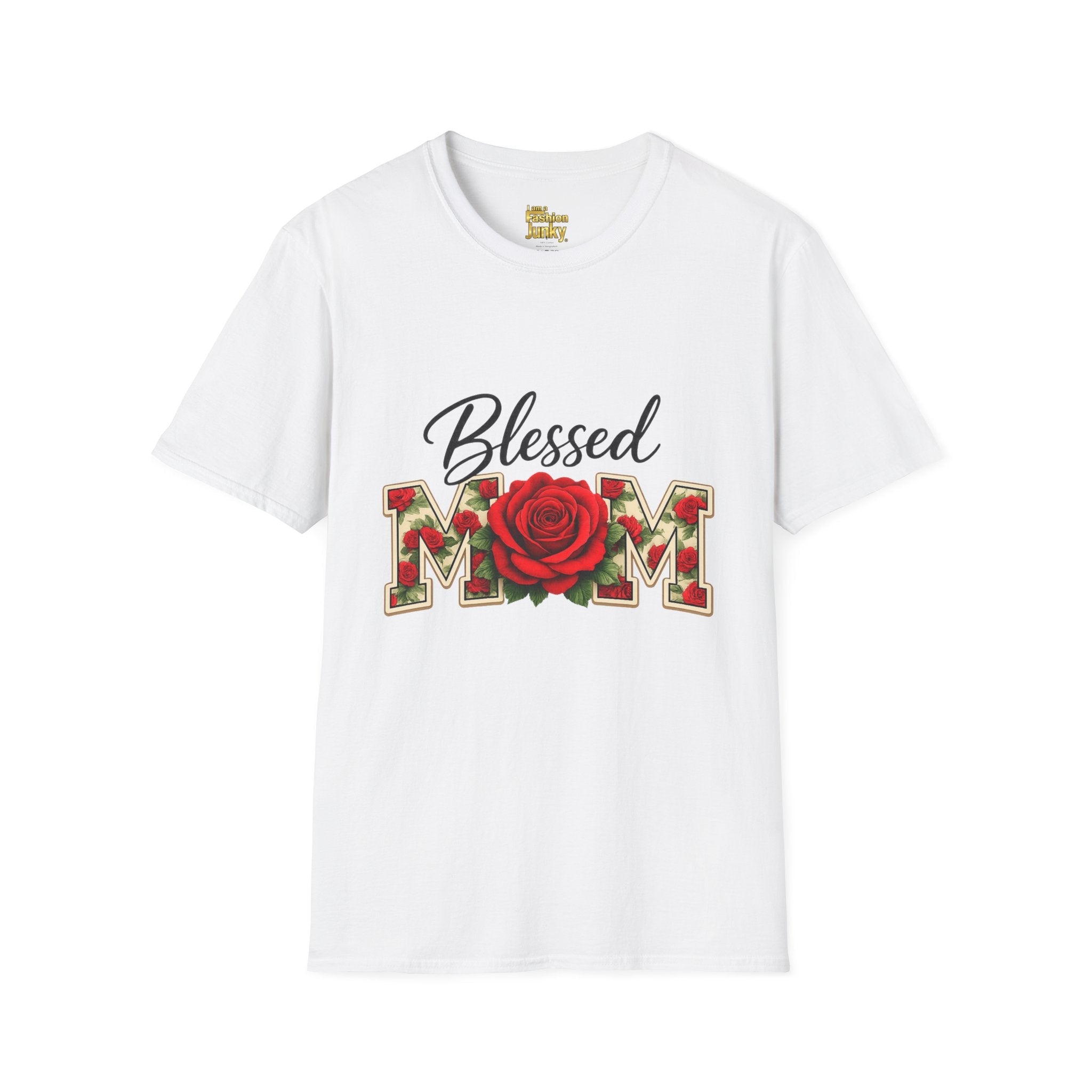Blessed Mom rose embellished MOM T-Shirt | Mother's Day floral tee