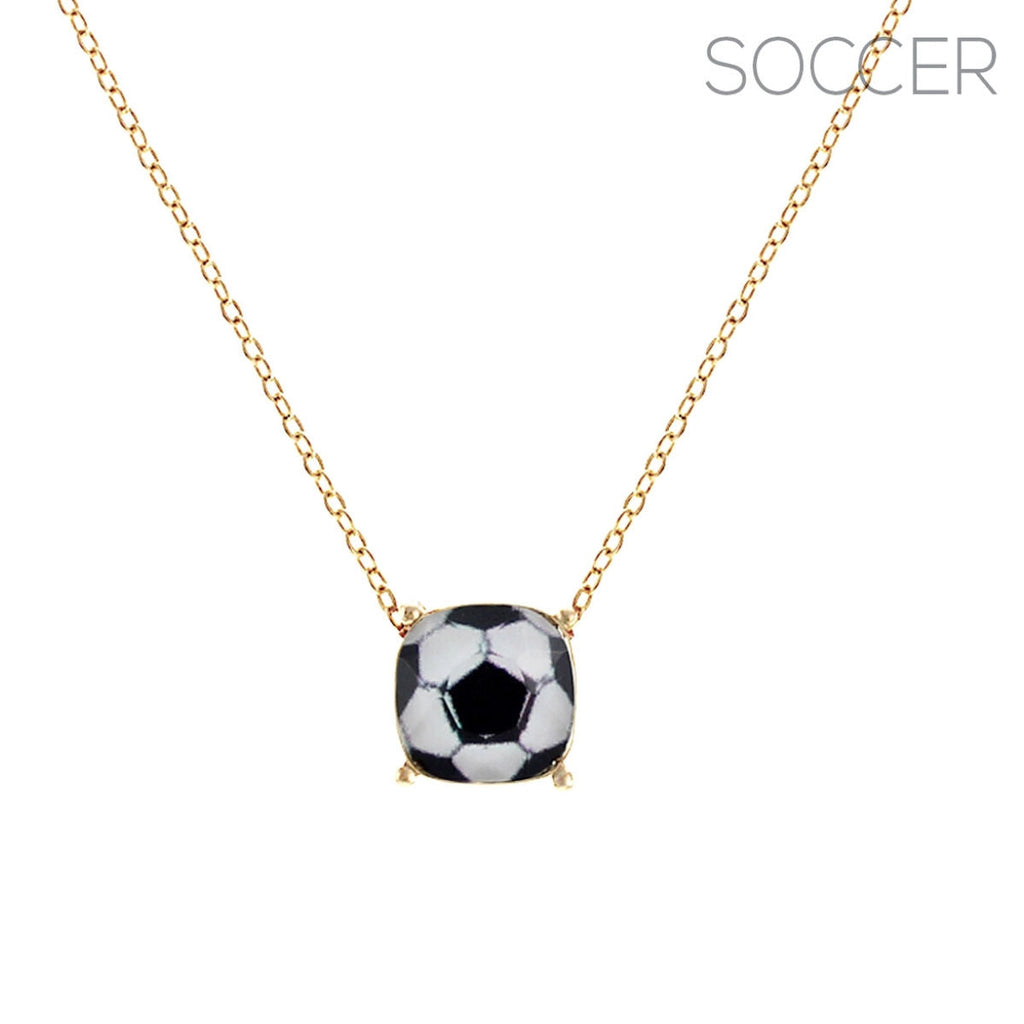 Statement Necklace Gold Soccer Cushion Cut Stylish Jewelry Accessory