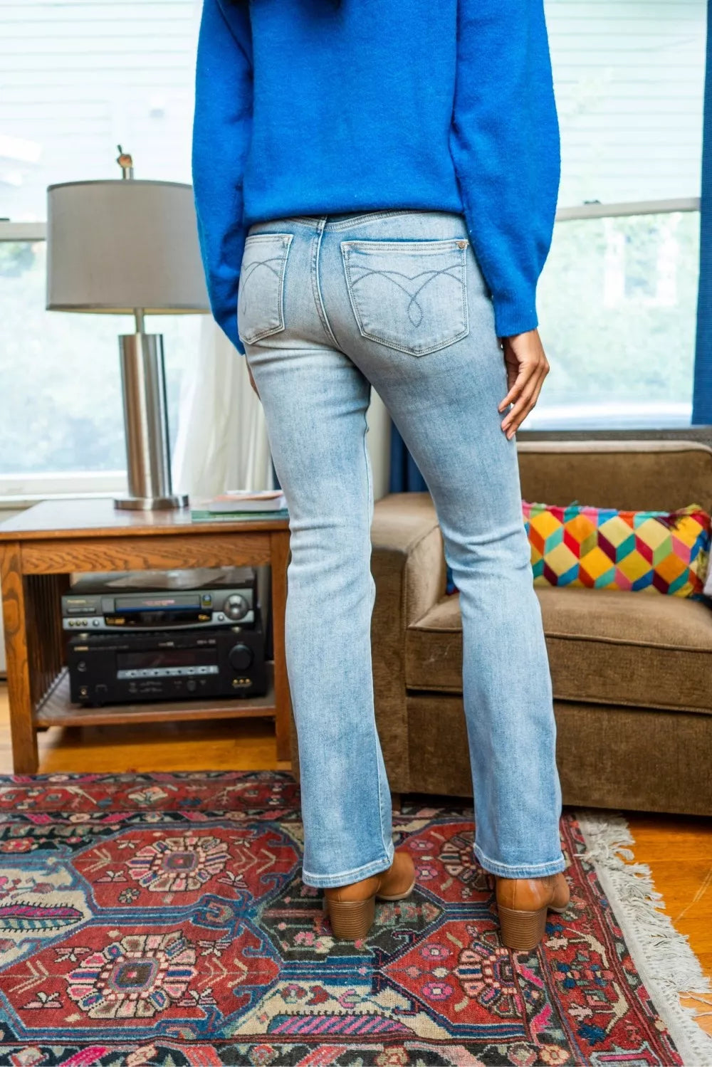 Mid Rise Thermal Bootcut Jeans
