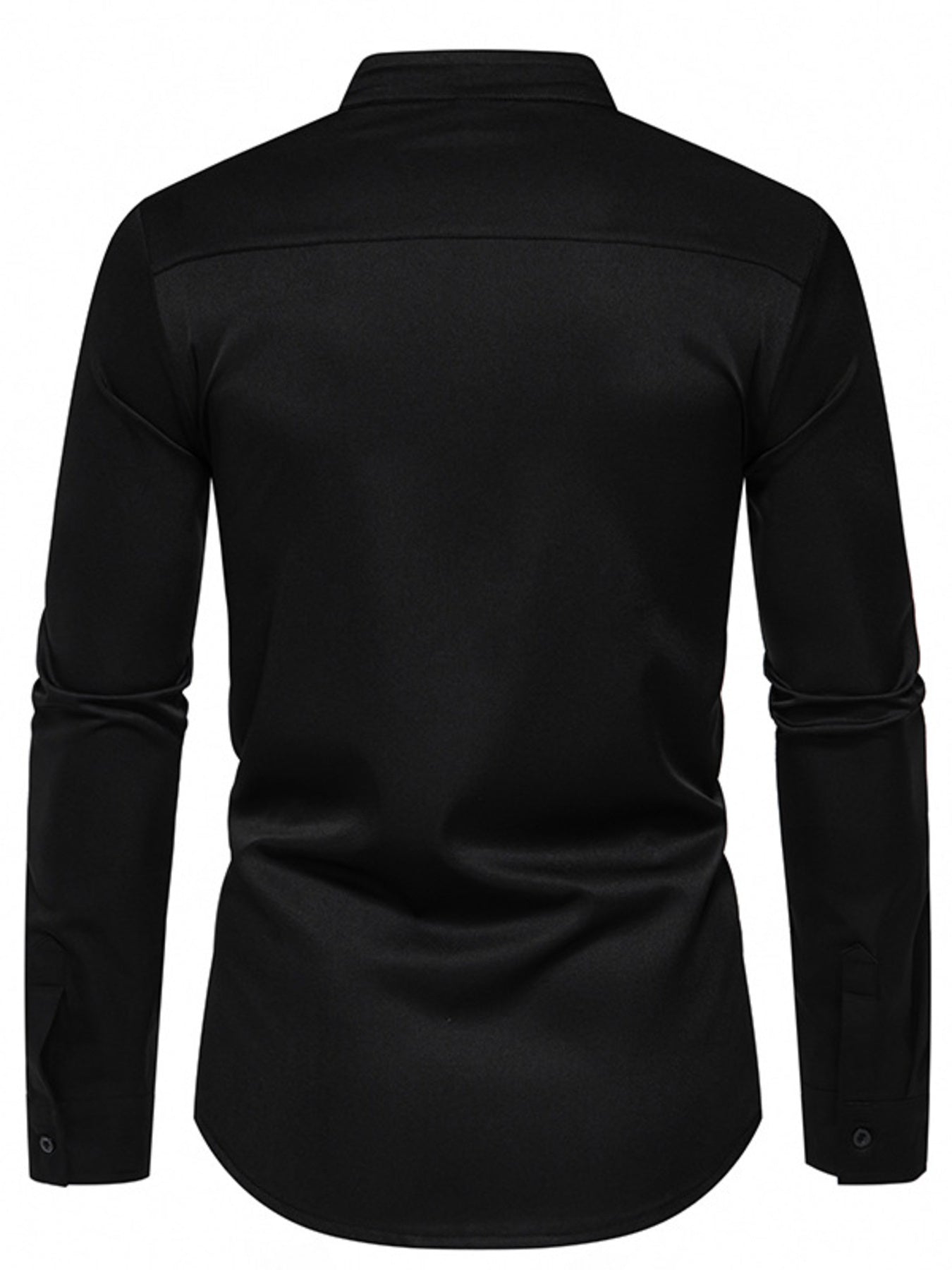 Men's Geometric Print Asymmetrical Button Shirt