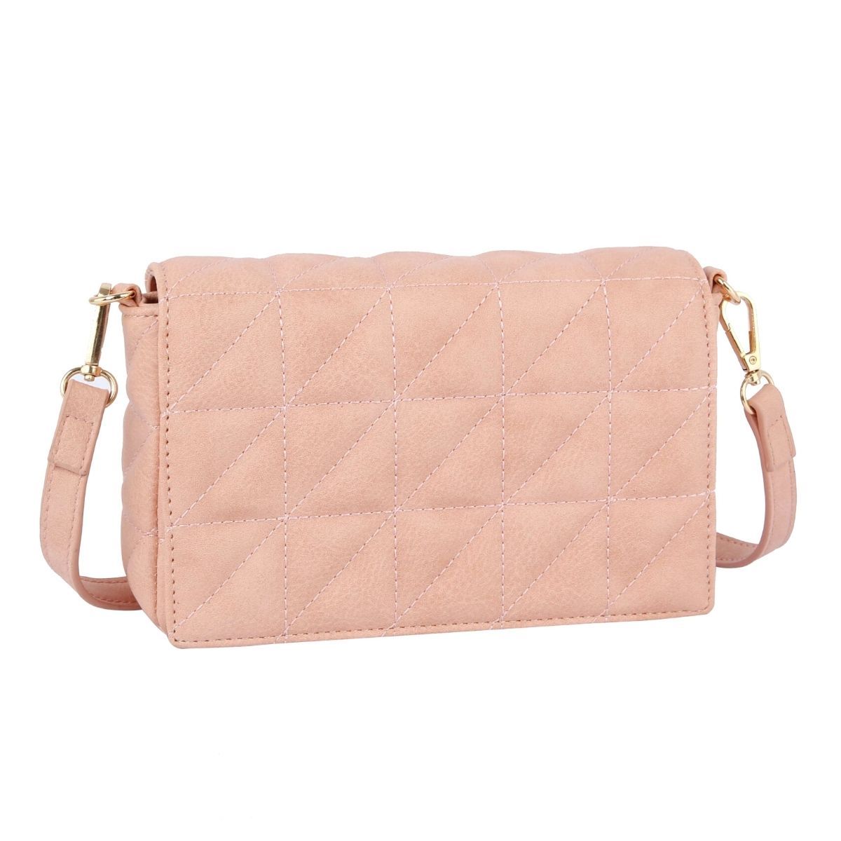 Quilted Boxy Crossbody Bag Blush Stylish Trendy Accessory