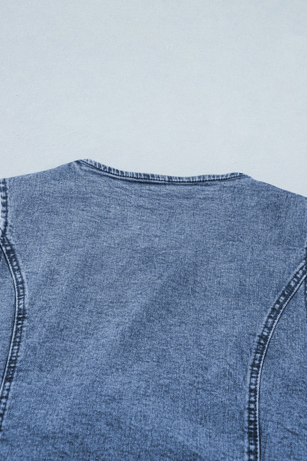 Ashleigh Blue Buttoned Front Slit Denim Vest