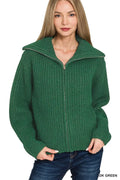 I am a Fashion Junky High Neck Full Zip Sweater Cardigan