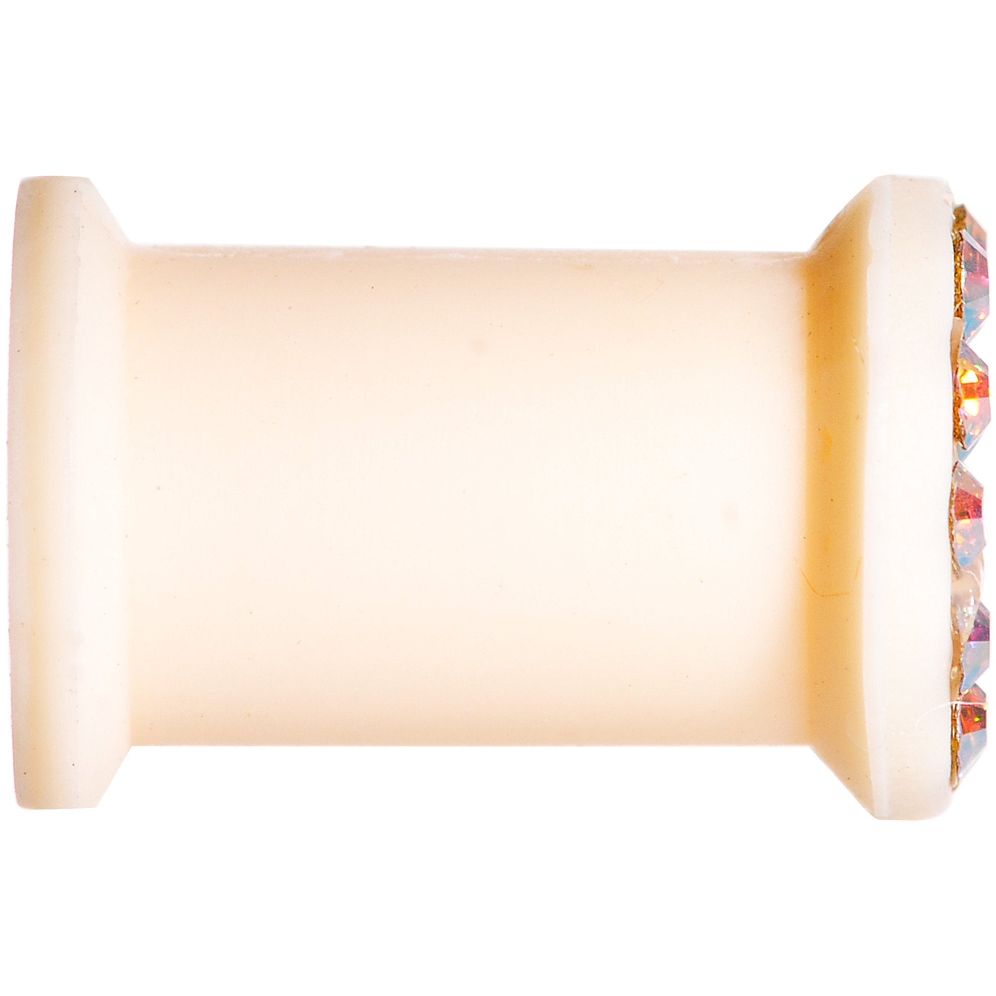 2G Aurora Gem Flexible Peach Silicone Double Flare Tunnel Plug Set