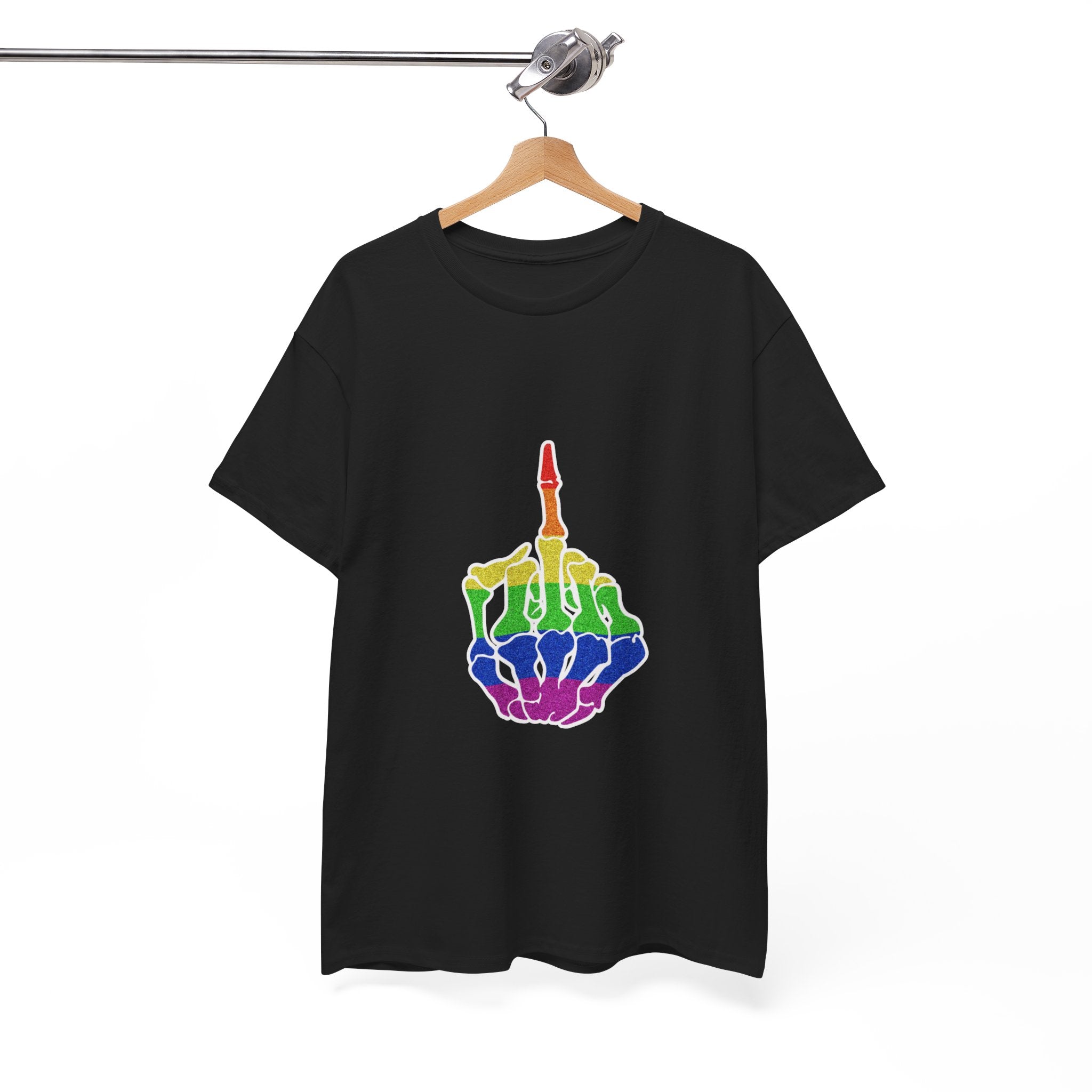 Rainbow Rebellion Skeleton Hand Unisex Cotton Top