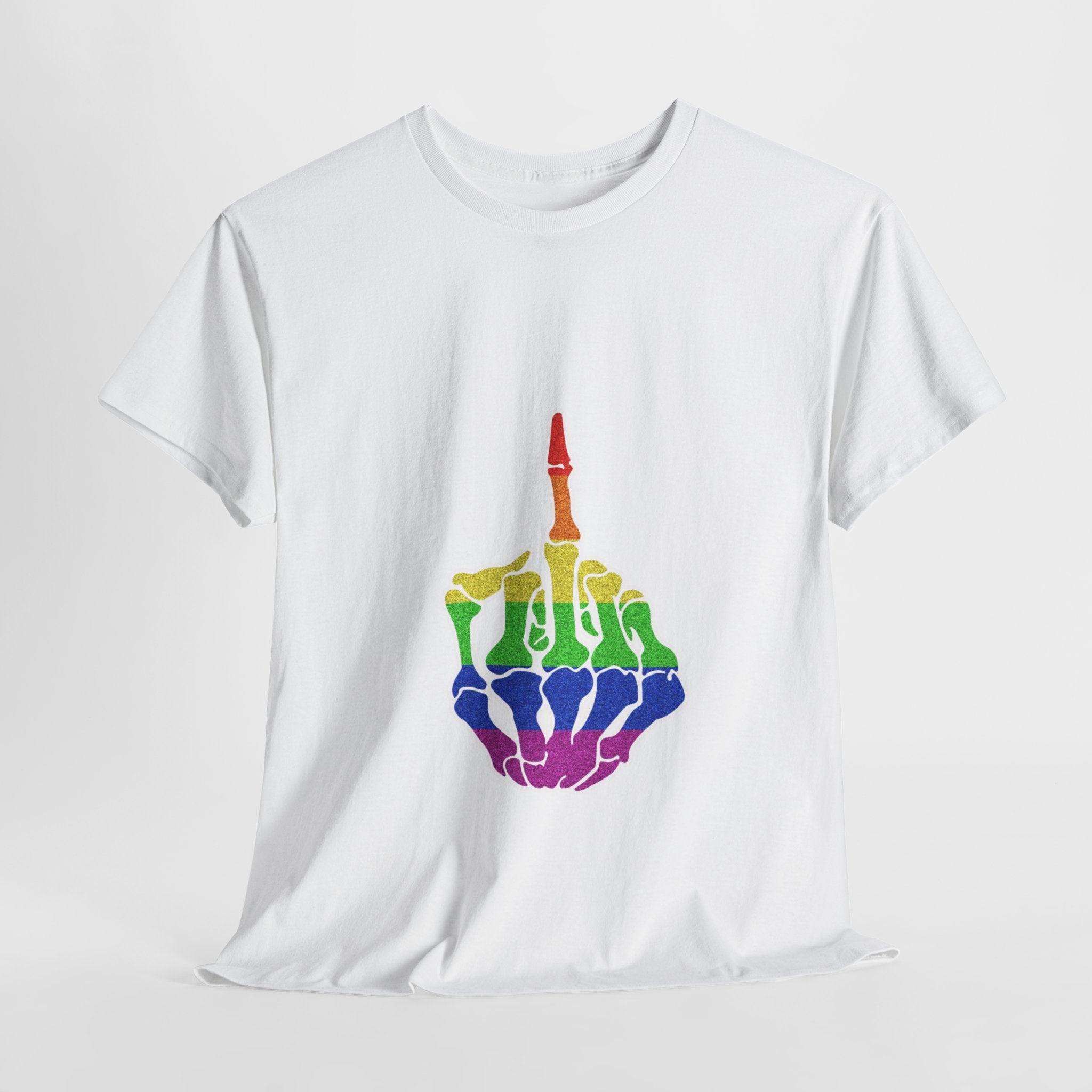 Rainbow Rebellion Skeleton Hand Unisex Cotton Top