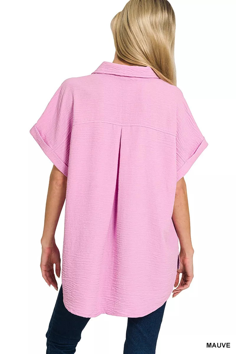 Woven Airflow Button Down Shirt