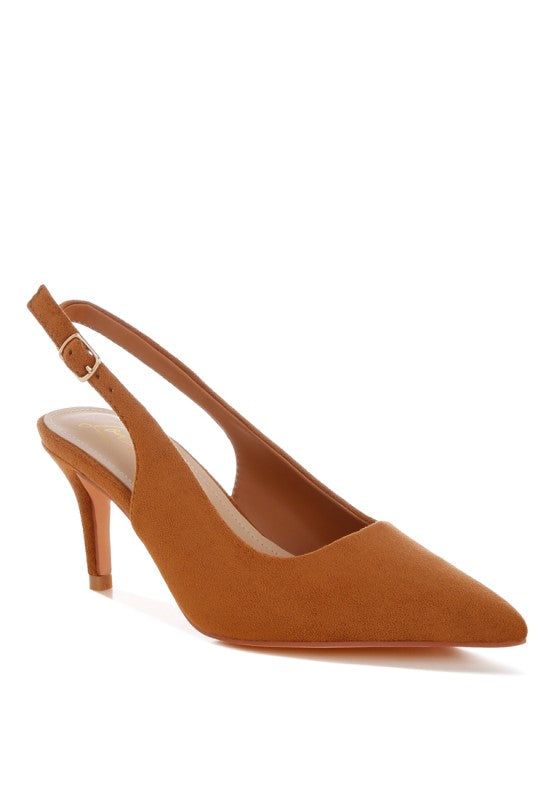 Theobs Soft Microfiber Pointed Toe Slingbacks
