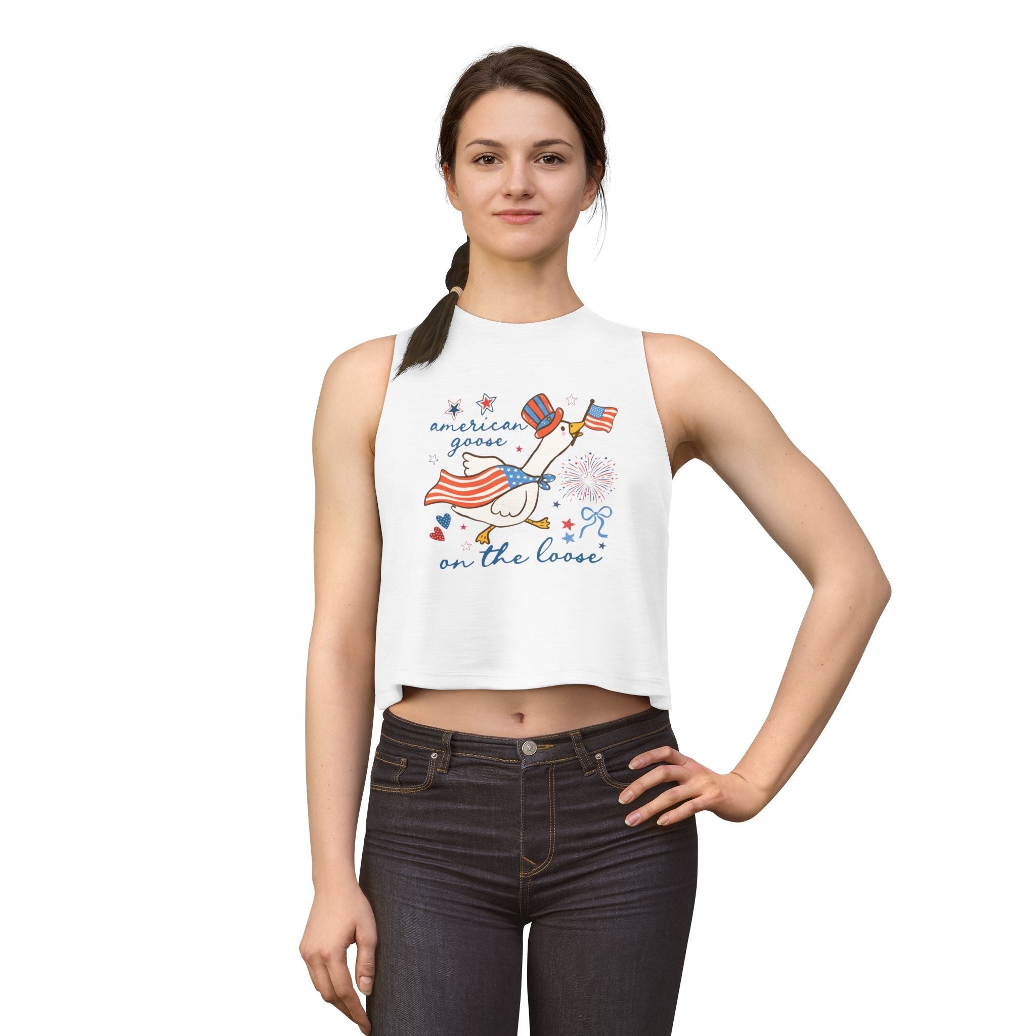 American Goose Crop Top | Patriotic Graphic Crop Tee S–2XL | 250th Anniversary
