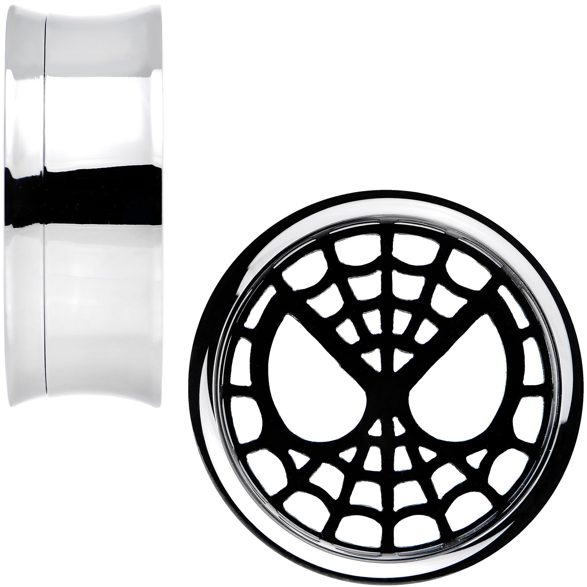 1 inch Licensed Spider-Man Steel Screw Fit Tunnel Plugs Set