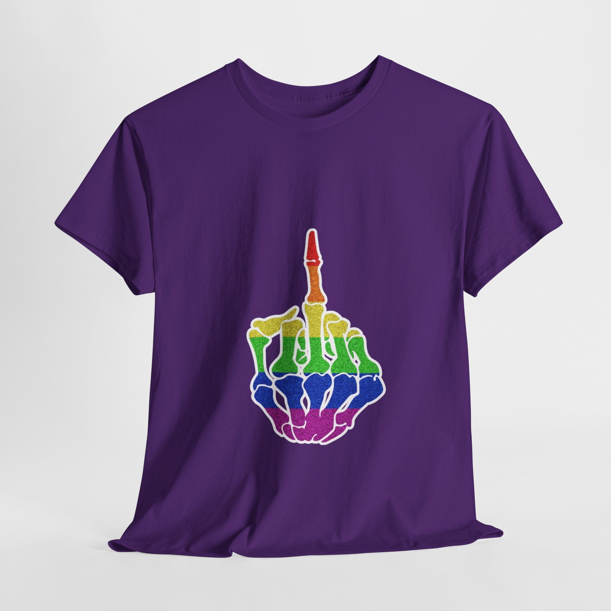 Rainbow Rebellion Skeleton Hand Unisex Cotton Top