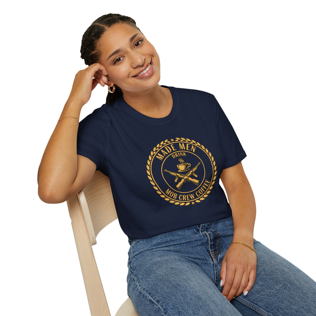 Mob Crew Made Men Drink Mob Crew Coffee T-Shirt - Perfect for Coffee Lovers