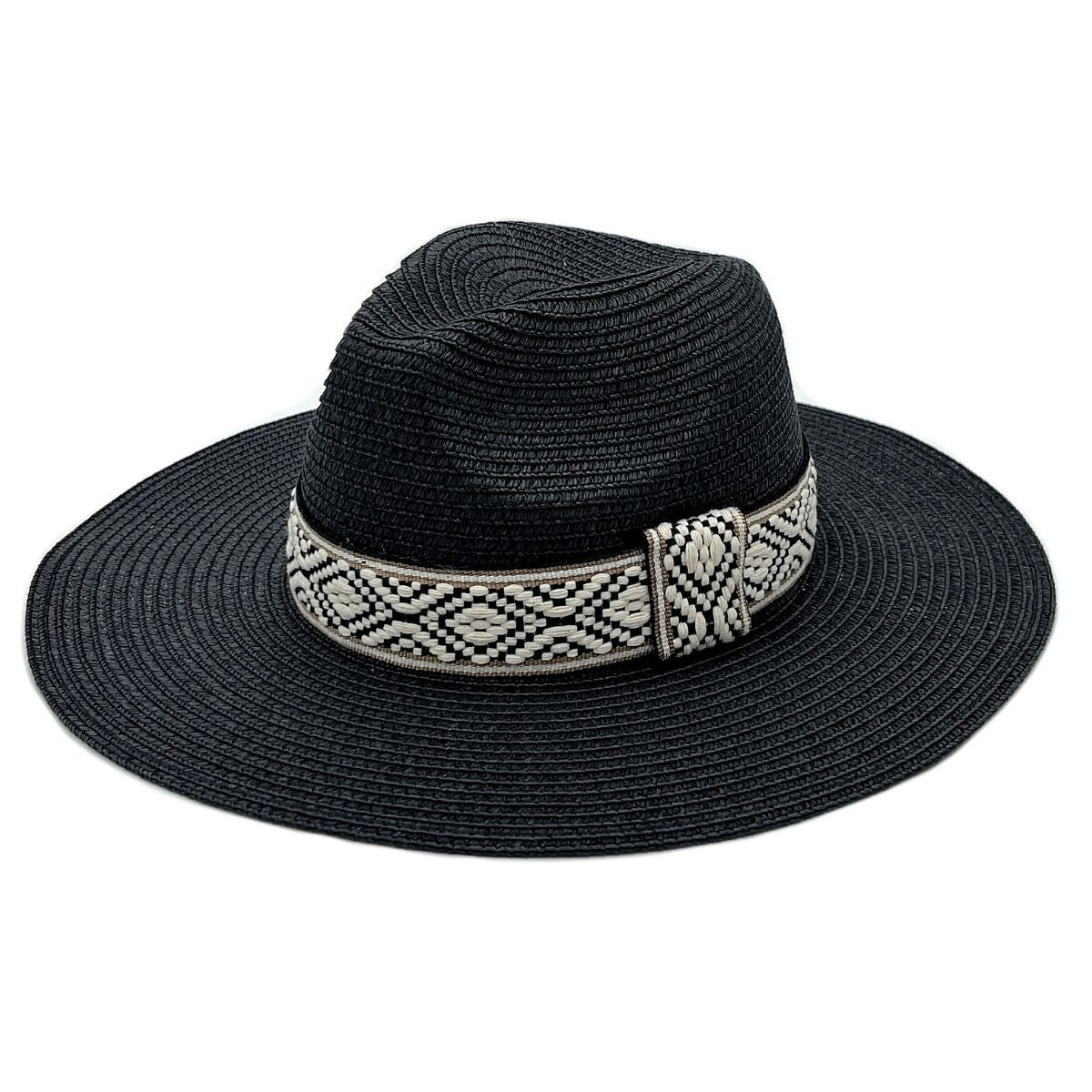 Fedora Hat Black Straw Panama Stylish Casual Accessory