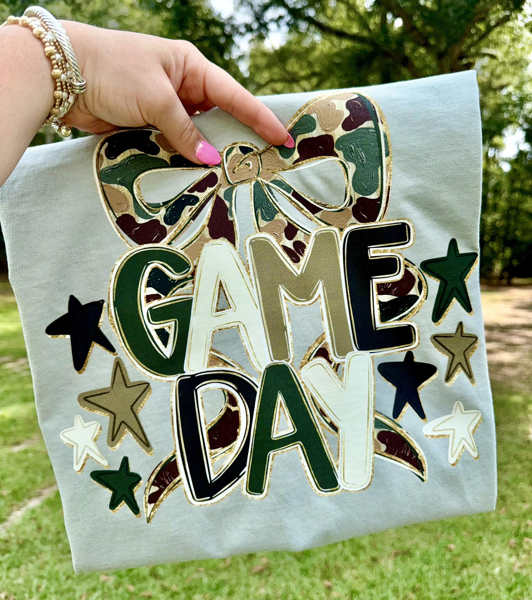 Camo Game On Comfort Colors Graphic Tee
