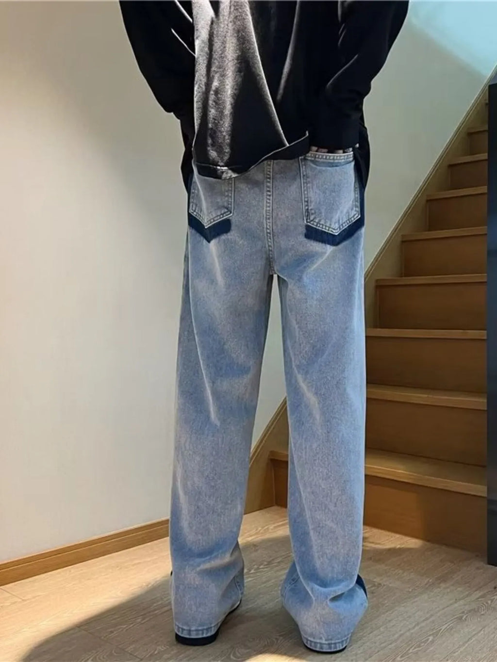 Men's Full Size Side Stripe Loose Fit Jeans Plus Size
