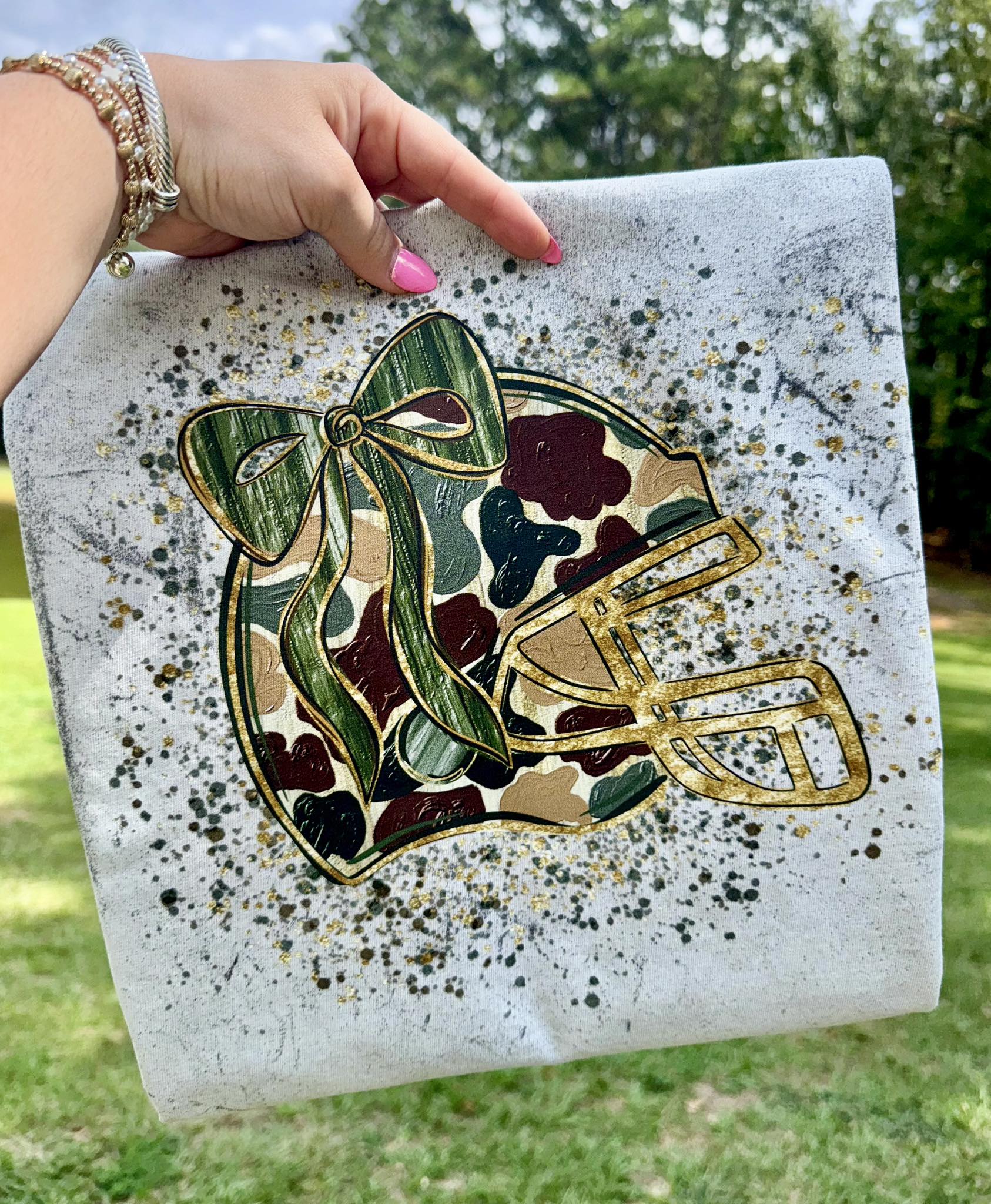 Camo Helmet Comfort Colors Graphic Tee