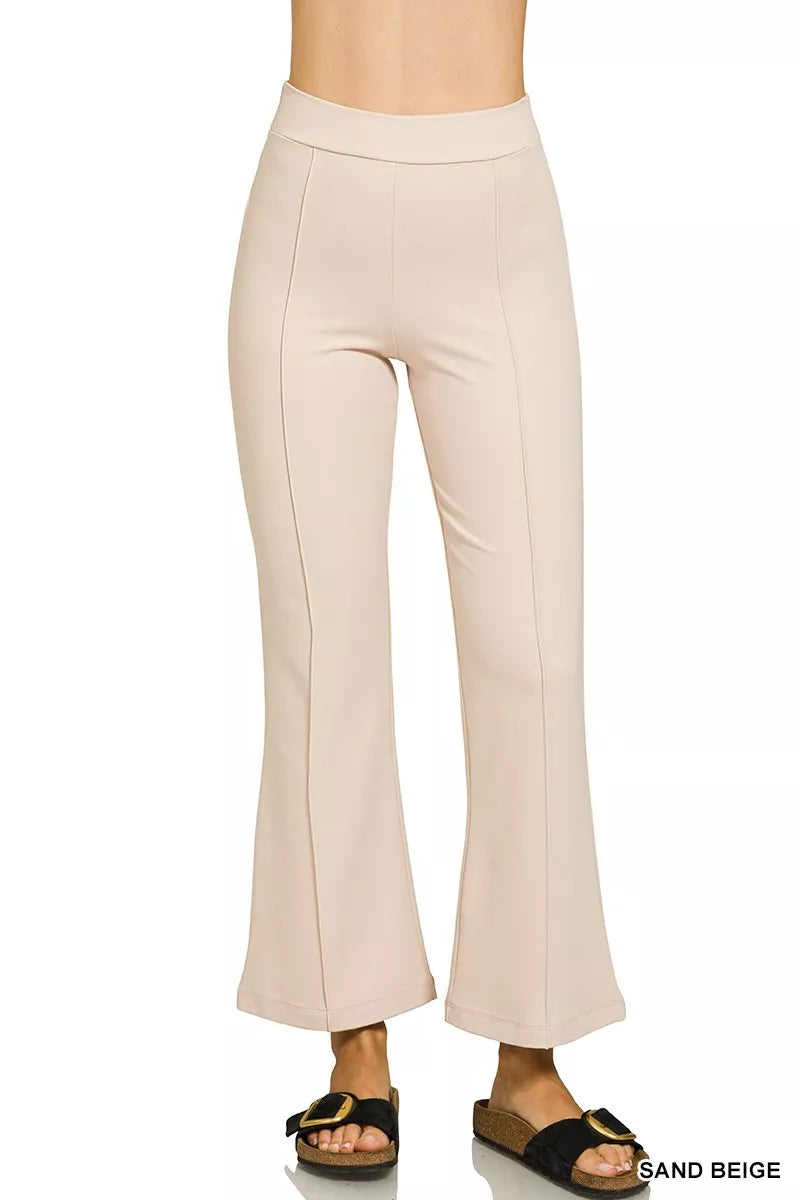 Heavy Ponte Elastic Waistband Pintuck Pants