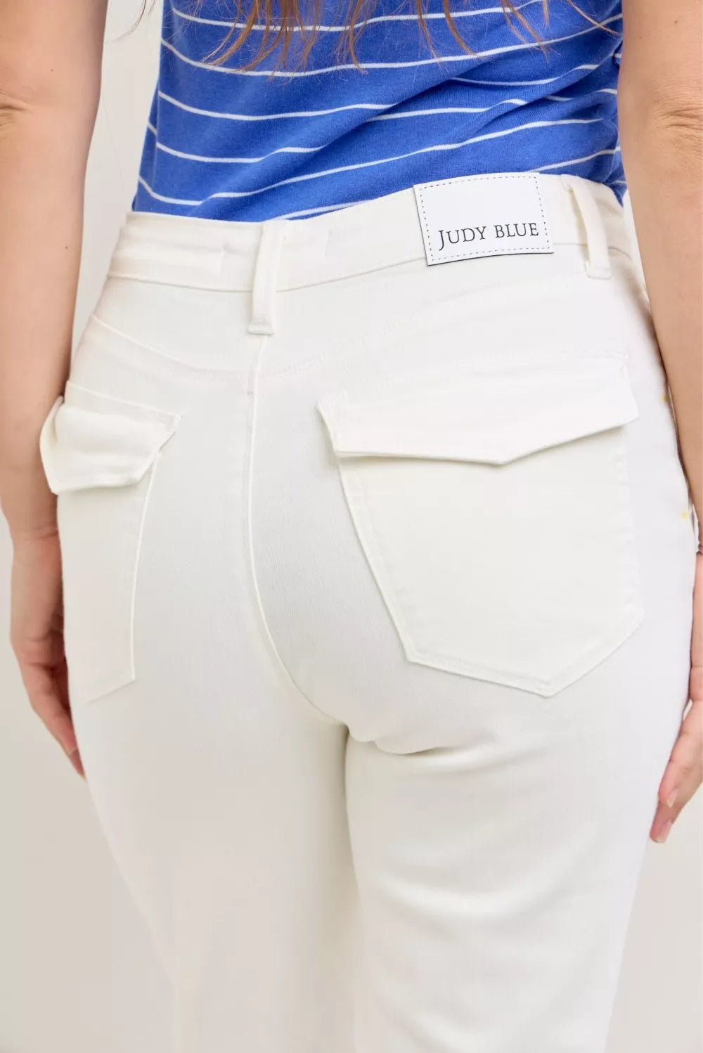 High Waist Jeans with Patch Pockets