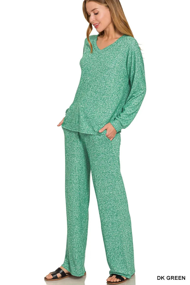 Soft Melange Long Sleeve Tee & Pants Set