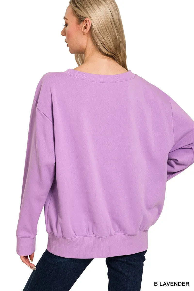 Fleece Boat Neck Sweatshirt
