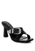 Mohaya Engraved Metallic Buckle Sandals