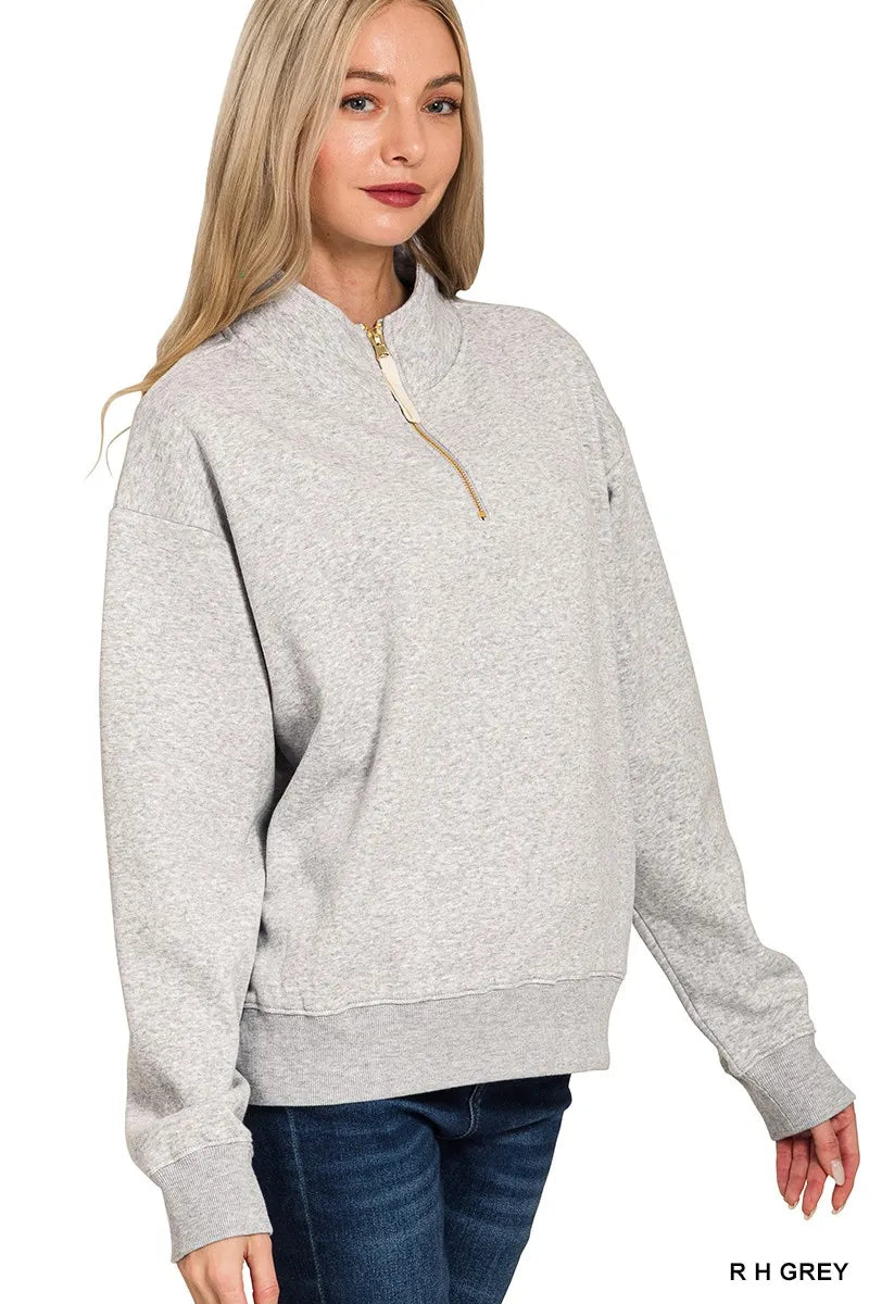 Fleece Half Zip Sweatshirt