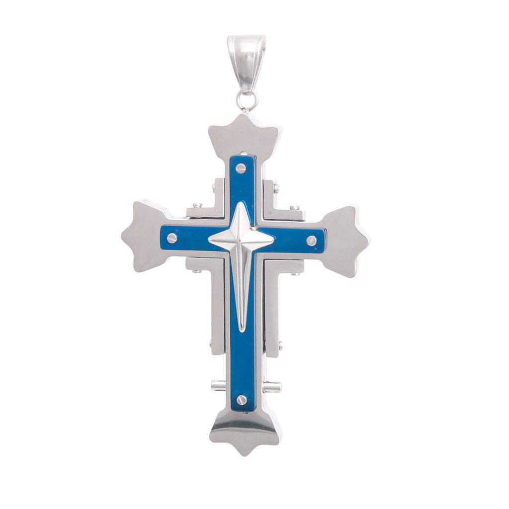 Stainless Steel Cross Pendant Silver Stylish Jewelry Accessory