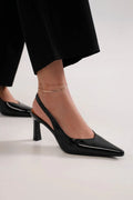 Fashion Faux Leather Point Toe Slingback Pumps