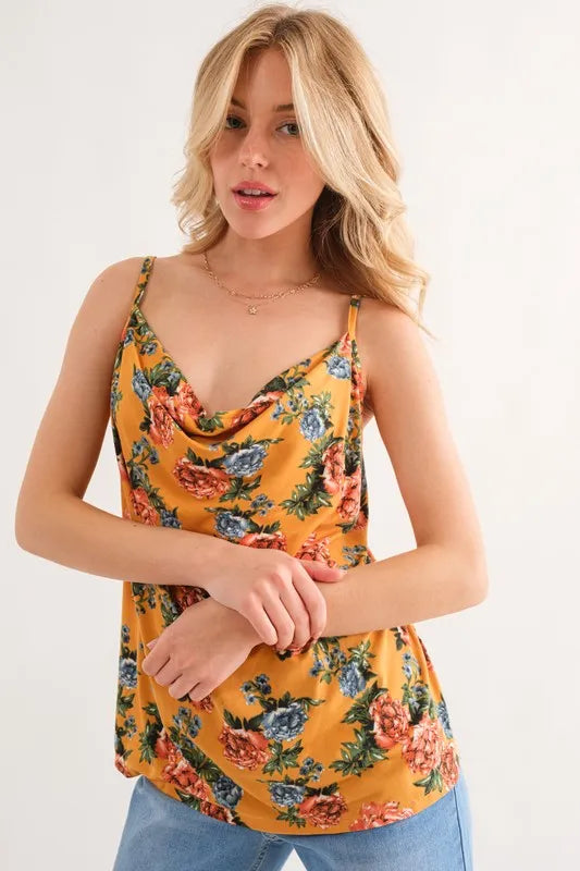 Floral Printed Casual Tank Top
