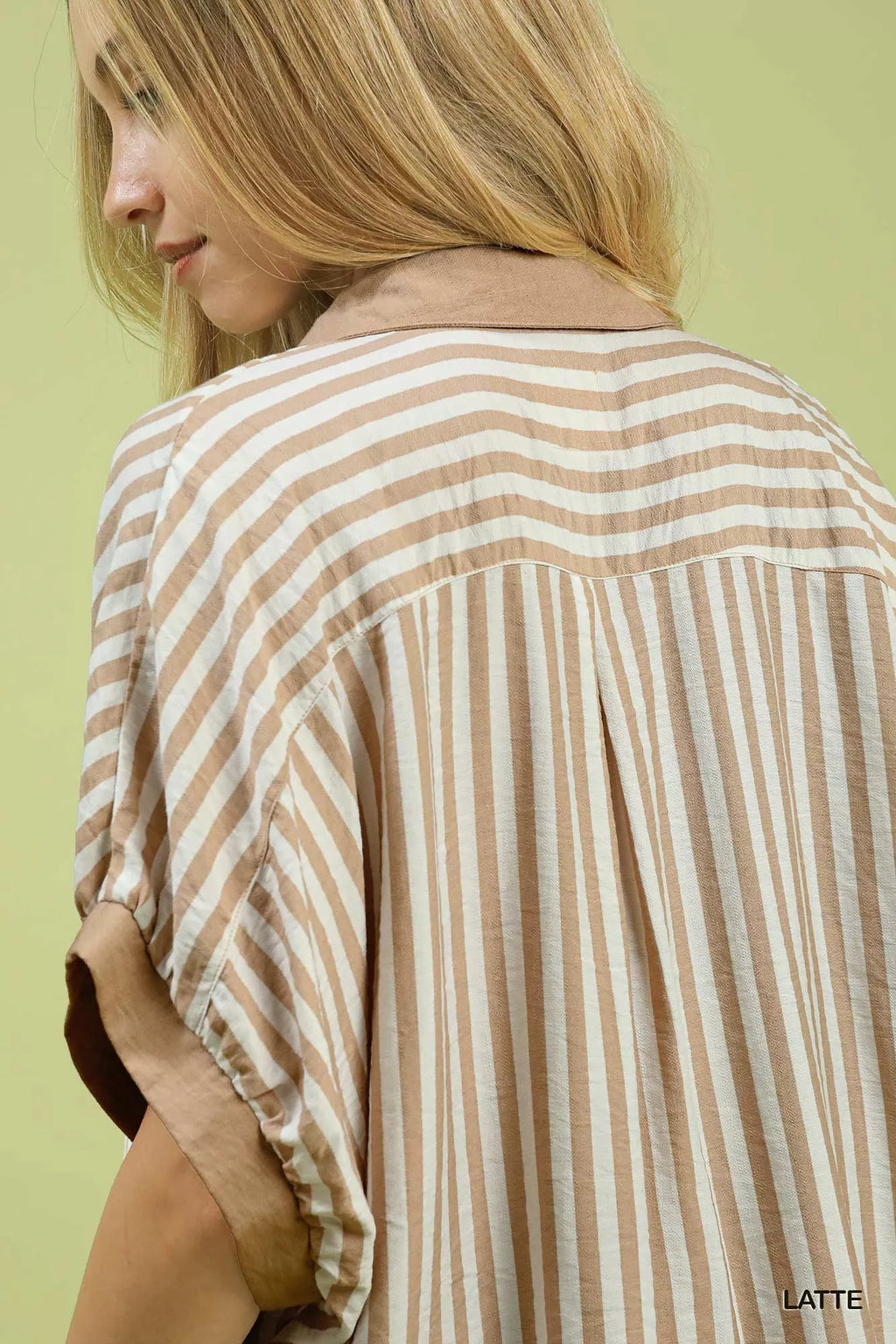 Stripe Collared Oversized Top