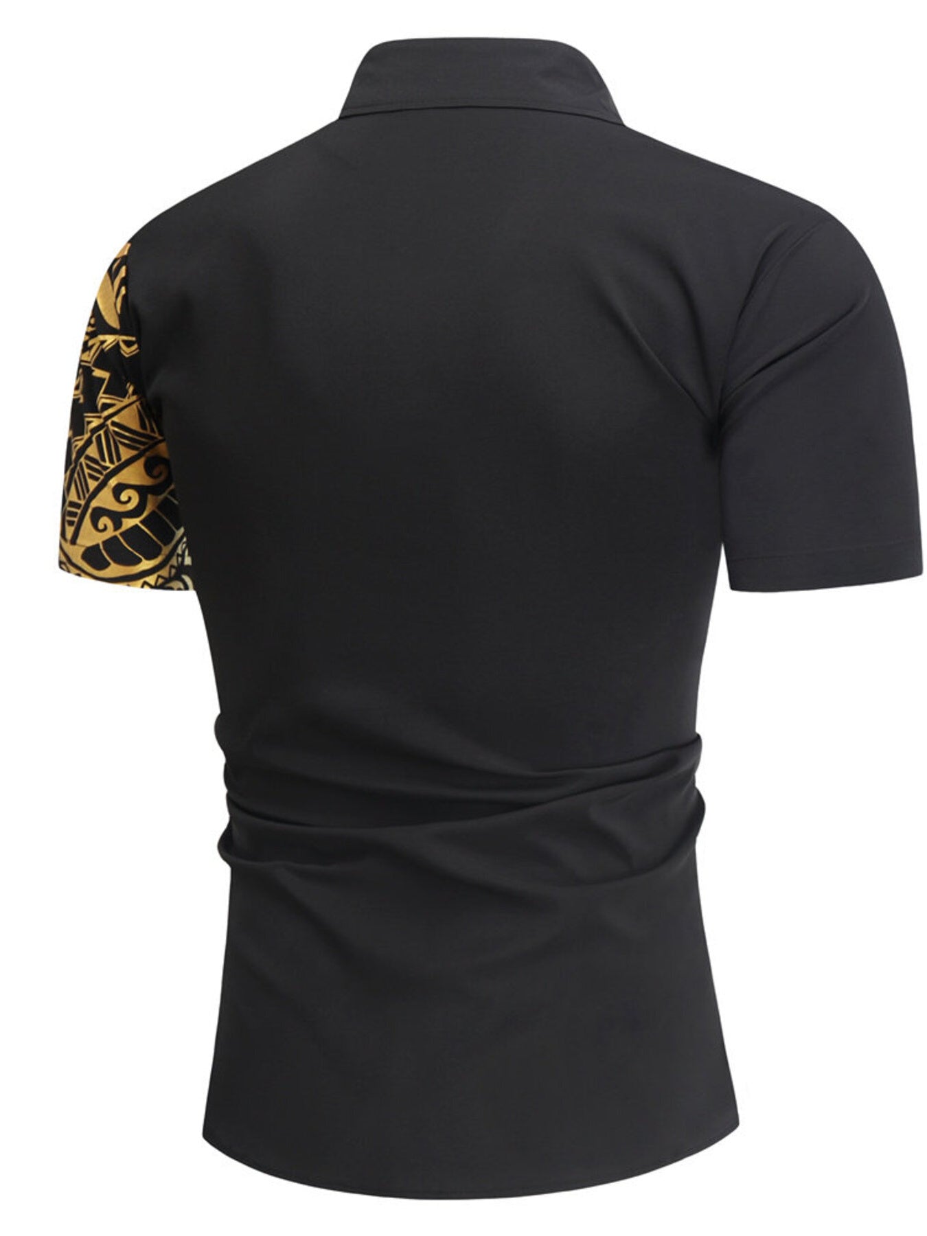 Men's Plus Size Casual Short Sleeve Tribal Print Shirt