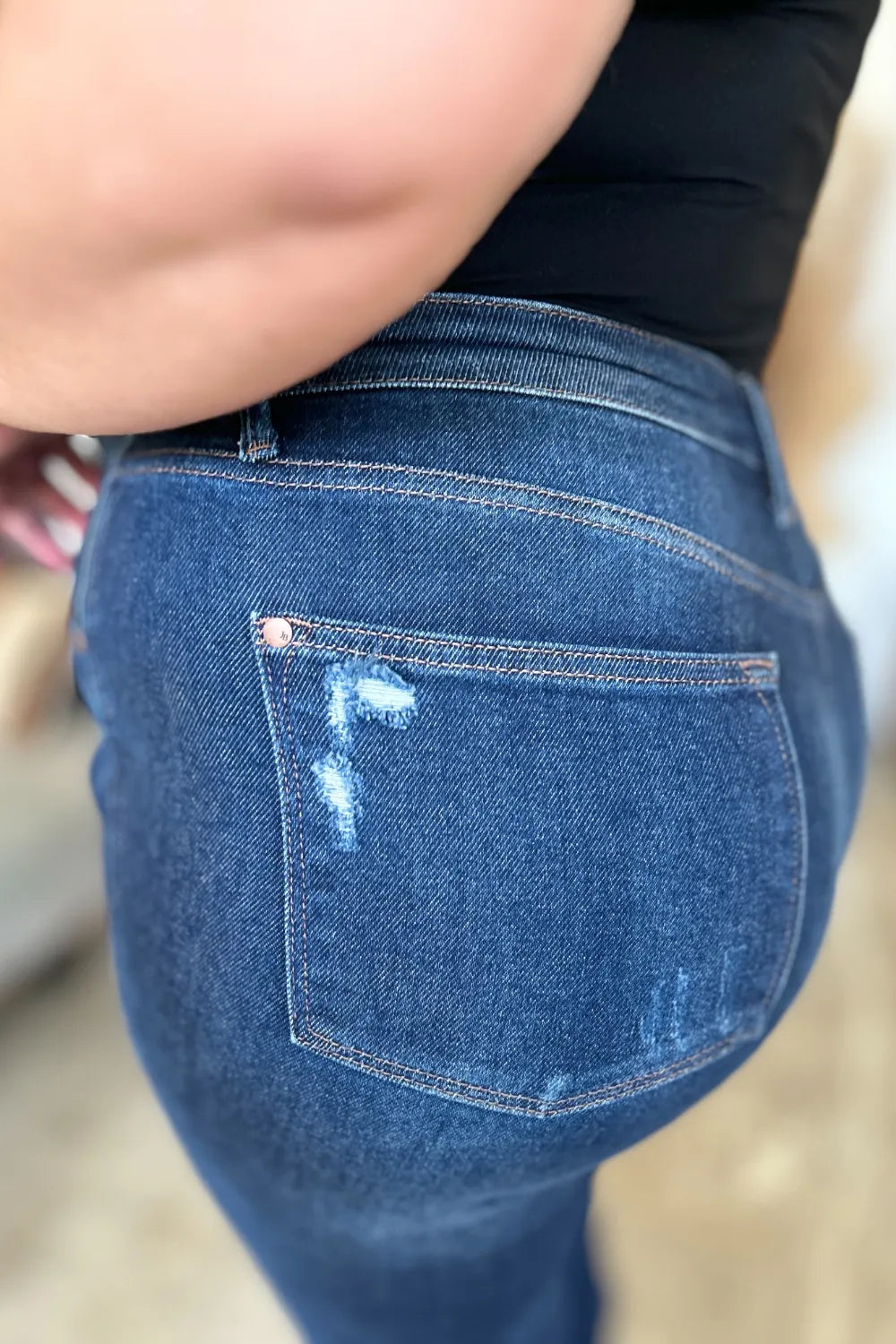 Full Size High Waist Rigid Magic Heavy Destroy Straight Jeans