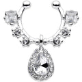Clear Gem Silhouette Dangle Clip On Septum